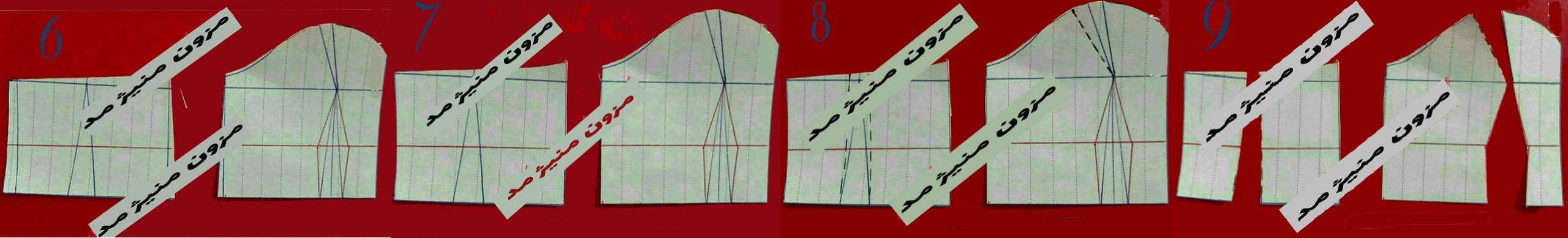 مراحل رسم الگوی پیراهن عروسکی