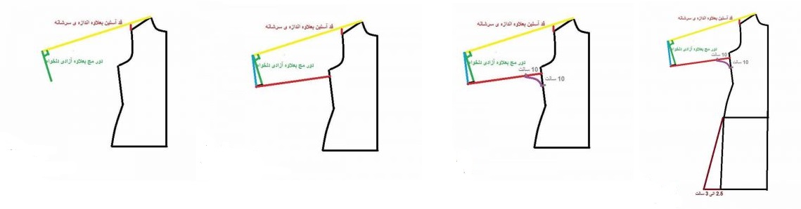 آموزش رسم الگو مانتو کیمونو